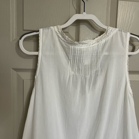 H&M+ Sleeveless White Cotton Lace Top L - Picture 3 of 6